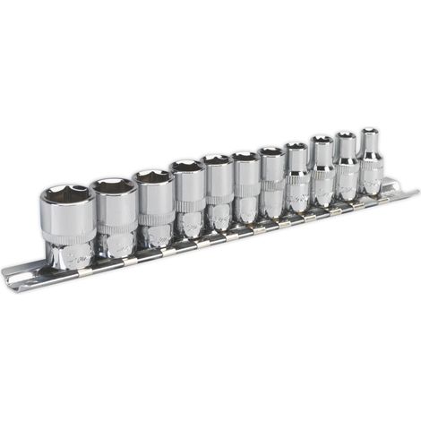Sealey Imperial Socket Set 11pc 1/4""D 6pt WallDrive Standard Length AK2670