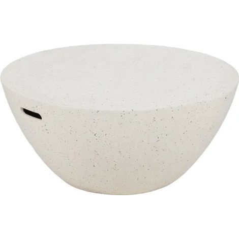 Table basse monolithe magnésium blanc moucheté avec poignées 90 cm FLOREANE (1/5)