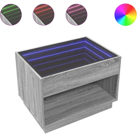 Maison Exclusive - Couchtisch mit Infinity-LED Grau Sonoma 70x50x
