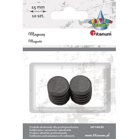 Runde schwarze Magnete, 15 mm, 10 Stück