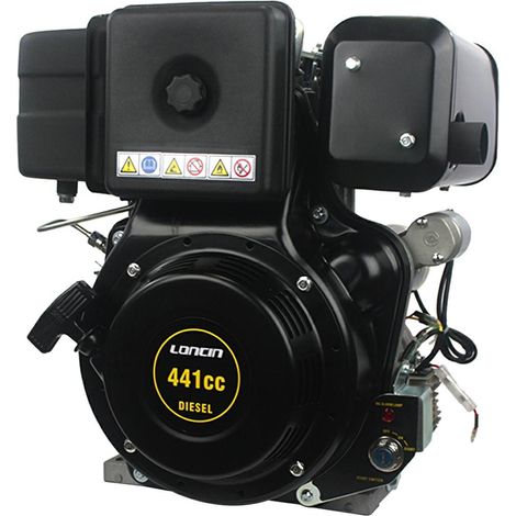 9 HP LONCIN D440FC Motore Diesel albero cilindrico 25,4 mm, avv ELETTRICO (1/4)