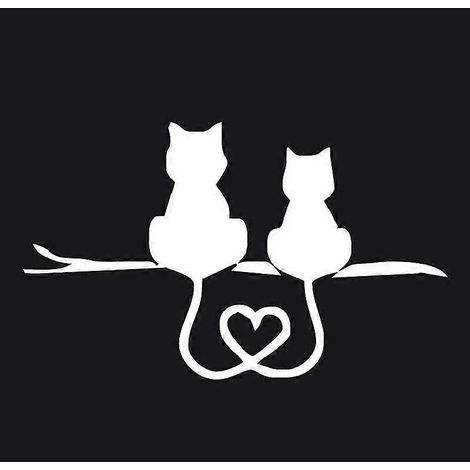 Autocollants en vinyle « Amour de chat » pour voiture, 14 cm (5,5 pouces) (1/5)
