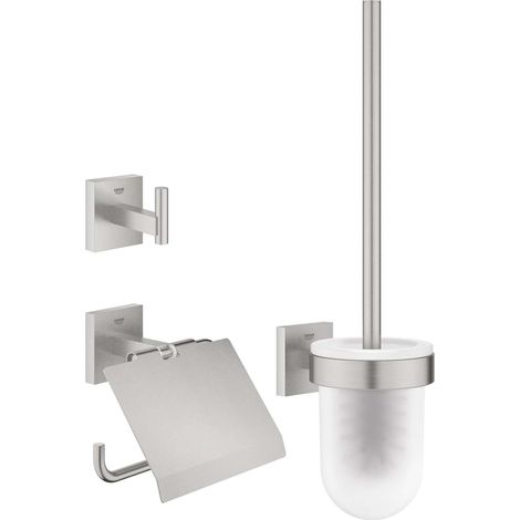 Grohe QuickFix Start Cube - Ensemble d'accessoires pour toilette, 3 en 1, supersteel 41123DC0 (1/5)