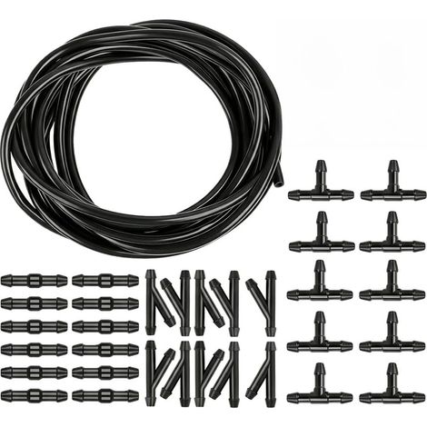 5M Windscreen Washer Hose Kit with 30 Connectors, Universal Car Cleaning Fluid Hose, Front and Rear Windshield Repair Kit, Flexible Hose for Car Washer System (1/5)