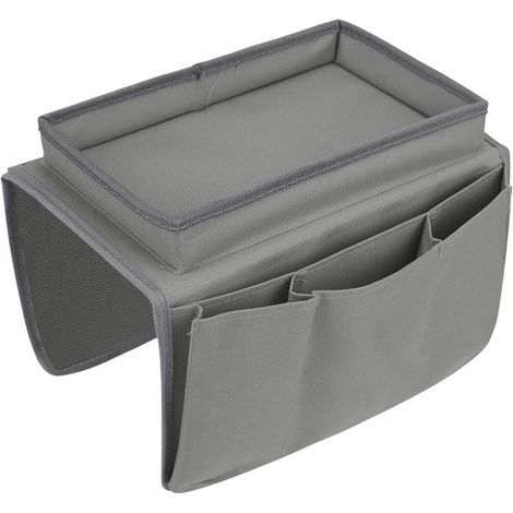 Rangement pour accoudoir de canapé - Avec porte-gobelet - Organisateur latéral de divan - Idéal pour ranger smartphone, tablette, magazines, livres, lunettes et câbles - Convient aux fauteuils de salo (1/5)