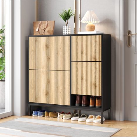 MEUBLIV aparador 120 cm blanco y dorado – 3 cajones, 2 puertas, almacenaje (1/5)