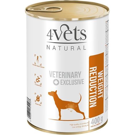 4VETS Nassfutter für Hunde mit Truthahn – Gewichtsreduktion, 400g