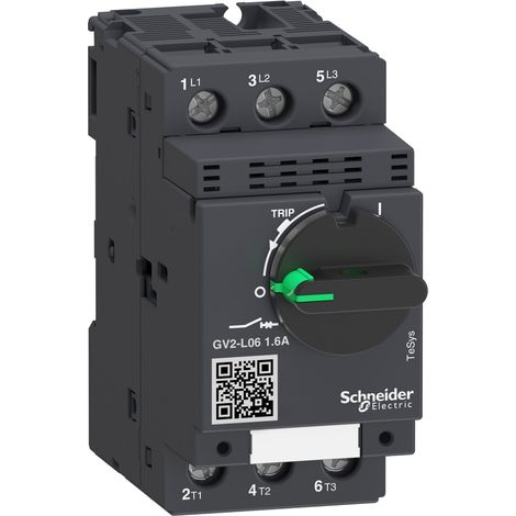 Disjoncteur moteur GV2L 1,6 A 3P 3d déclencheur magnétique - GV2L06