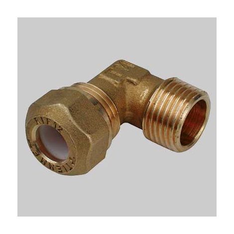 RACCORDO A GOMITO MASCHIO CON OGIVA P.T.E.F.  16  1/2 x 1/2     TIEMME