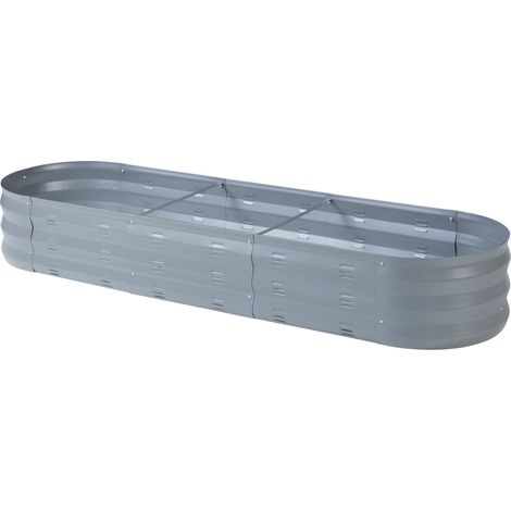 Fioriera rialzata acciaio zincato 171 x 50 x 25 cm antracite 030009505