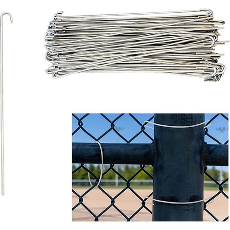 Lot de 100 attaches en acier inoxydable pour clôtures grillagées – Attaches à crochet polyvalentes pour la fixation de grillages (1/5)