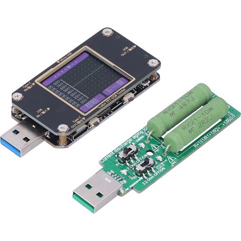 USB-Tester, Voltmeter, Amperemeter, Batteriekapazitätsdetektor, Monitor mit Farb-LCD-Bildschirm, Multimeter mit Spannungs- und Stromanzeige (1/5)