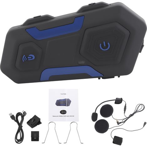 Casque moto Bluetooth talkie-walkie écouteurs intercom 10 personnes étanche pour conduite