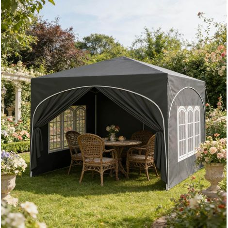 Gartenpavillon 3x3 m wasserdicht mit 4 Seitenwänden OKMYHOME (1/5)