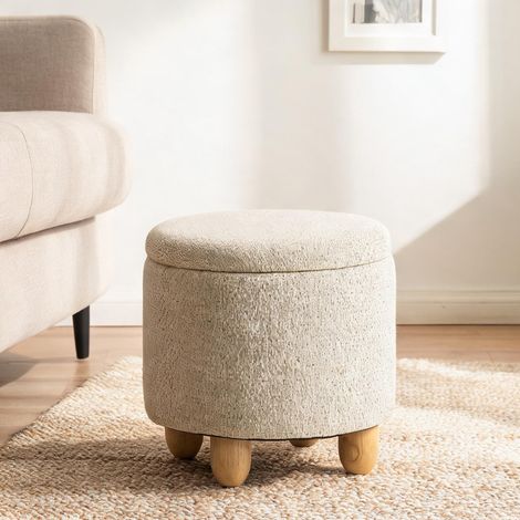 Pouf beige 38,5 x 38,5 x 33,5 cm (1/5)