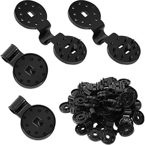 50 clips en plastique pour toile d'ombrage, clips ronds noirs, adaptés aux filets d'ombrage, aux filets de protection contre les oiseaux pour le jardin et aux accessoires pour toiles d'ombrage. (1/5)