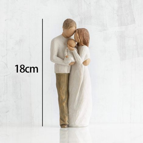 Figure Statue Famille Ornement Avancé Créatif Mariage Cadeau Maison Bureau Résine Artisanat Couple Portant une Statue Enfant (1/4)