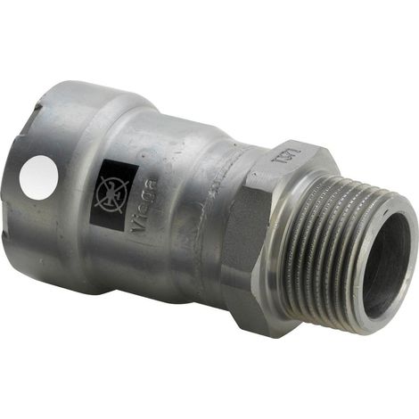 Viega Raccordo di transizione Megapress S, DN 20, R 3/4 Acciaio non legato, rivestimento zinco-nichel Modello 4311, 769598