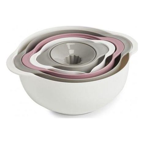 Set di ciotole e colini impilabile 5 pezzi Zeller, bianco