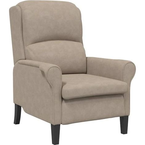 Chaise longue gris-beige en microfibre – Dimensions 76 x 94 x 102 cm – Confort ergonomique, design moderne, idéale pour salon ou chambre (1/5)