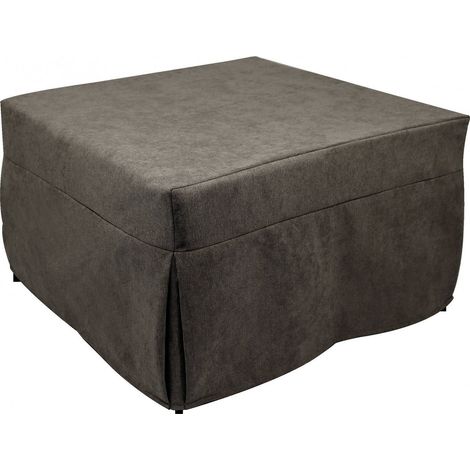 Talamo Italia - Pouf Arno, Poltrona multiuso, Poltroncina sacco, Pouf poggiapiedi, Made in Italy, 78x78 h45 cm, Marrone (1/5)