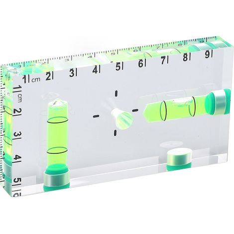 Mini nivel de burbuja con 3 imanes - Nivel de precisión acrílico para mediciones horizontales y verticales (95x50x13 mm) (1/5)