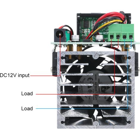 Charge électronique 12 V 100 W, charge à tension constante, charge à courant constant, module de charge, résistance de vieillissement, remplacement, affichage numérique de la valeur (1/2)