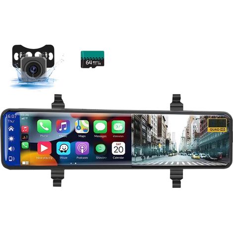 11,26-Zoll-4K-Rückfahrkamera, kabelloses Android Auto/CarPlay, Sprachsteuerung, Nachtsicht, WLAN-Aufnahme