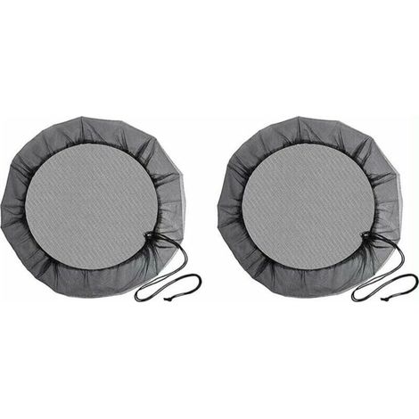 Filet de baril de pluie de diamètre 80 cm, 2 pièces filet de protection avec cordon de serrage, couverture anti-moustiques et animaux pour collecteur d'eau de pluie