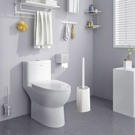 BelleRise - Brosse WC sans angle mort – plastique antigoutte – 37 cm – pour nettoyage toilettes (1/4)