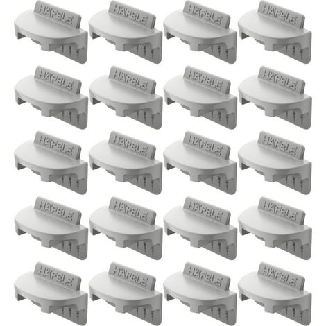 20x Ferrure d'assemblage connecteur pour paroi arrière pour épaisseur ≥ 12mm en plastique gris Sans outils Plaque de maintien Tiroir Placard Fond Jonction (1/2)