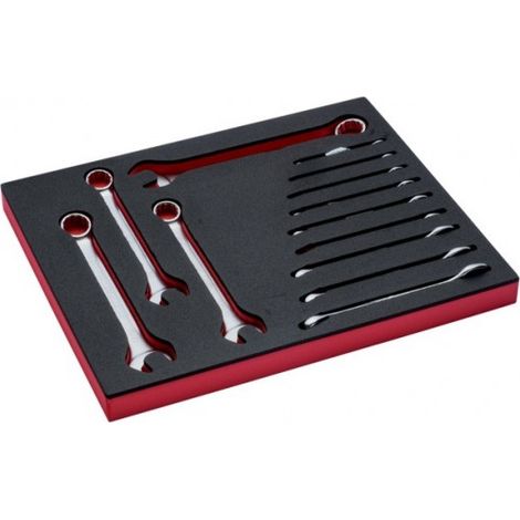 BAHCO - Jeu de clés mixtes en pouces, module mousse 2/3 Fit&Go - 13 pcs