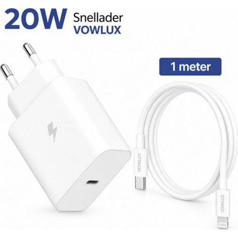 Adaptateur USB-C 20 W à charge rapide + câble USB-C vers Lightning de 1 mètre – Kit de charge rapide compatible avec iPad/iPhone X, XR, XS, 11, 12, 13, 14, Pro Max, Plus et Mini (1/4)