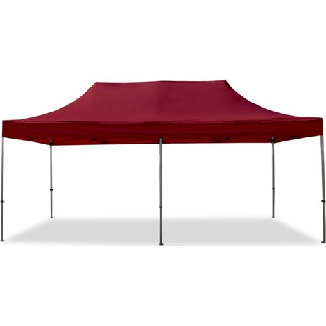 3x6 m Faltpavillon, PREMIUM Stahl 40mm, rot