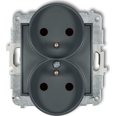 Prise électrique Karlik 28mgpr-2zp double avec mise à la terre