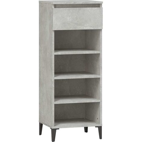 Maison Exclusive - Scarpiera Grigio Cemento 40x36x105 cm in Legno Multistrato (1/5)