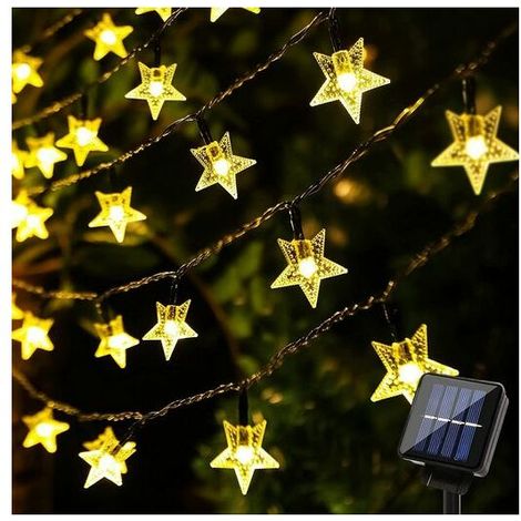 Lampe solaire LED, Guirlande Lumineuse Solaire, Bande LED,Guirlandes étoiles, 7M, 50lumières, Convient pour jardin, mariage, KINSI (1/5)