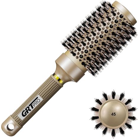 45mm Ceramic Negative Ion Blow Dry Brush Round Airflow Precise Temperature Control Instant Smoothness No Tangle 45mm For Medium Hair (1/5)