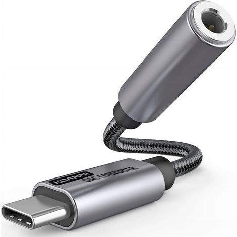 Adaptador USB C mini jack 3,5 mm AUX DAC Koanni (1/3)