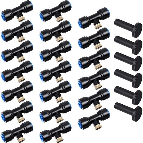 Système D'irrigation Système de Brumisateur Extérieur Kit, 20 pièces Buse de Pulvérisation en Laiton pour Jardin, Atomiseur Buse pour Jardin Terrasse Patio Bricolage, Bleu (1/5)