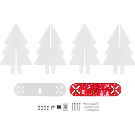 Kit DIY de sapin de Noël électronique 3D avec LED pour décoration de bureau maison – pour DIY, décoration festive, cadeau (comprend 3 LED, 7 effets de gradient, 5 plaques acrylique) (1/5)