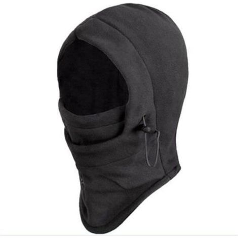 ski l'hiver masque visage chapeau extérieur hotte cagoule thermique coupe-vent noir (1/3)