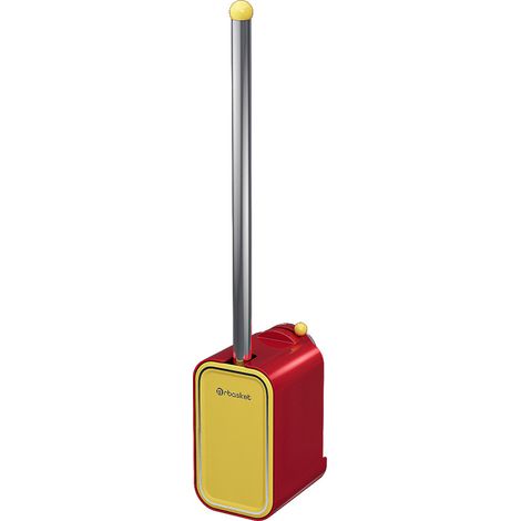 Ensemble de brosses de toilette bicolores, fixation murale à ventouse, capuchon de brosse amovible pour un nettoyage facile. (1/5)