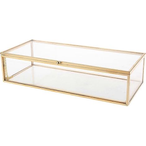 Goldene Vintage-Glasdose mit Deckel, Armband mit Kantenverzierung, Erinnerungsstück, dekorativer Schmuck, Geschenk