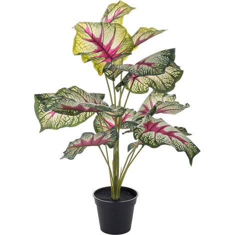 Planta caladium decorativa artificial verde 47x47x60h cm (1/5)