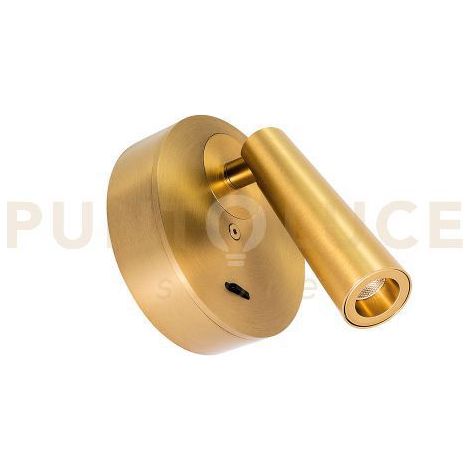 GAP582 APPLIQUE A PARETE IN ALLUMINIO CON SPOT ORIENTABILE 1 LUCE LED 3000K 180LM 3W ORO OPACO