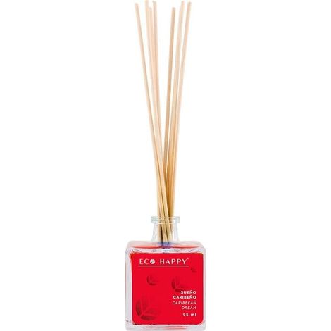 BigBuyMikado Caribbean Dream Eco Happy Duftstäbchen, 95 Milliliter, verschiedene Materialien, mehrfarbig