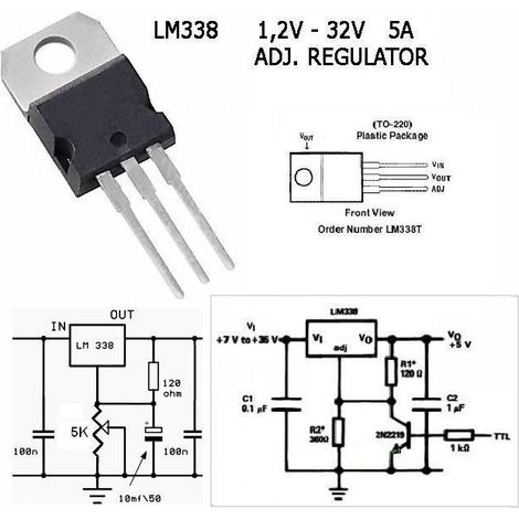 Controllore integrato Lm338t 1.2-37v 5amp Lm338t