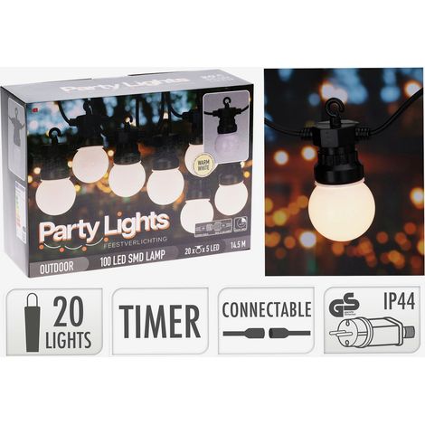 Ghirlanda luminosa 20 palline bianche PARTYLIGHTS