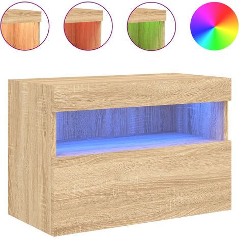 Maison Exclusive - TV-Wandschrank mit LED-Leuchten Sonoma-Eiche 6 (1/5)